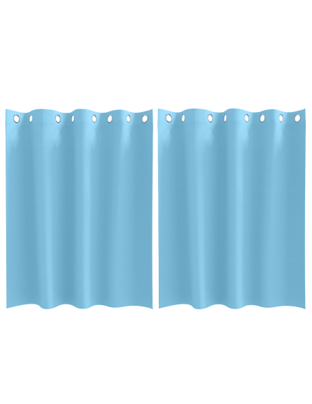 Tende Blackout con Anelli 2 pcs Blu Chiaro 140 x 140 cm