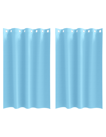 Tende con tende 2 pcs Azzurro 175 x 140 cm Poliestere