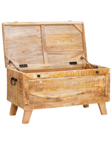 Scatola di Stoccaggio 70 x 35 x 40 cm legno massello di mango