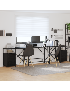 Scrivania Rovere Nero 182 x 101 x 87,5 cm Legno multistrato