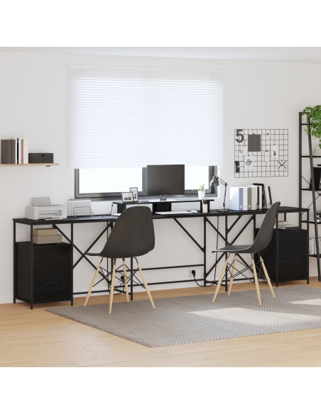 Scrivania Rovere Nero 182 x 101 x 87.5 cm Legno multistrato
