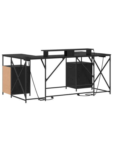 Scrivania Rovere Nero 182 x 101 x 87.5 cm Legno multistrato