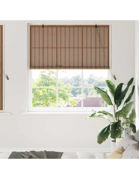 Tenda a rullo con tende Marrone 150 x 160 cm Bambù