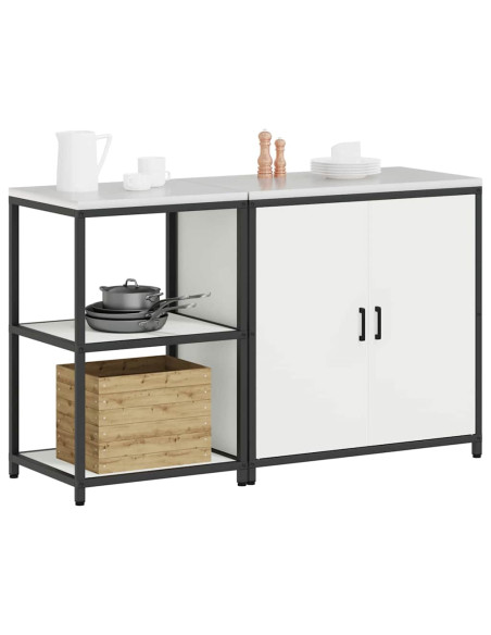 Set di Stoccaggio per Cucina 2 pcs Bianco 150 x 50 x 92 cm