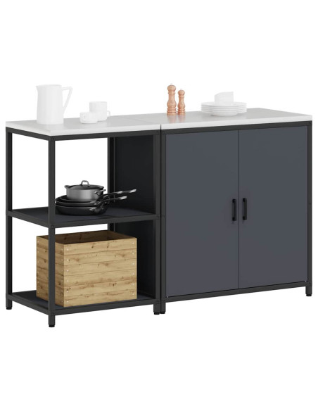 Set di Stoccaggio per Cucina 2 pcs Antracite 150 x 50 x 92 cm