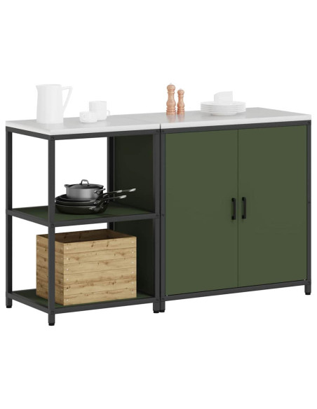 Set di Stoccaggio per Cucina 2 pcs Verde oliva 150 x 50 x 92 cm