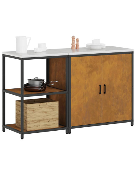 Set di Stoccaggio per Cucina 2 pcs Ruggine 150 x 50 x 92 cm
