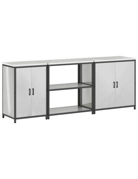 Set di Stoccaggio per Cucina 3 pcs Argento 210 x 50 x 92 cm