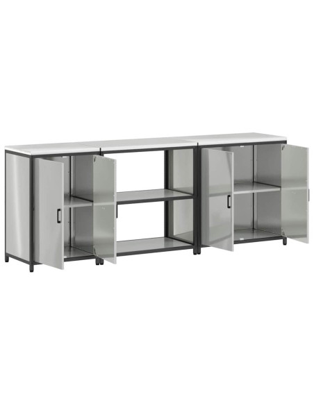 Set di Stoccaggio per Cucina 3 pcs Argento 210 x 50 x 92 cm