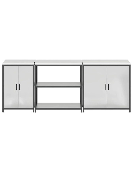 Set di Stoccaggio per Cucina 3 pcs Argento 210 x 50 x 92 cm