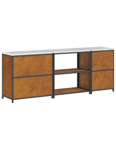 Set di Stoccaggio per Cucina con lo scaffale 3 pcs Ruggine