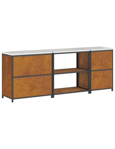 Set di Stoccaggio per Cucina con lo scaffale 3 pcs Ruggine