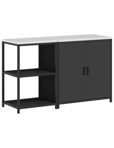 Set di Stoccaggio per Cucina con lo scaffale 2 pcs Nero