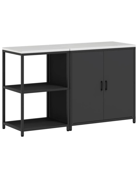 Set di Stoccaggio per Cucina 2 pcs Nero 150 x 50 x 92 cm