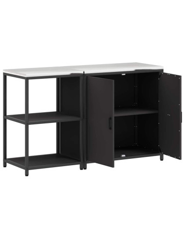 Set di Stoccaggio per Cucina con lo scaffale 2 pcs Nero