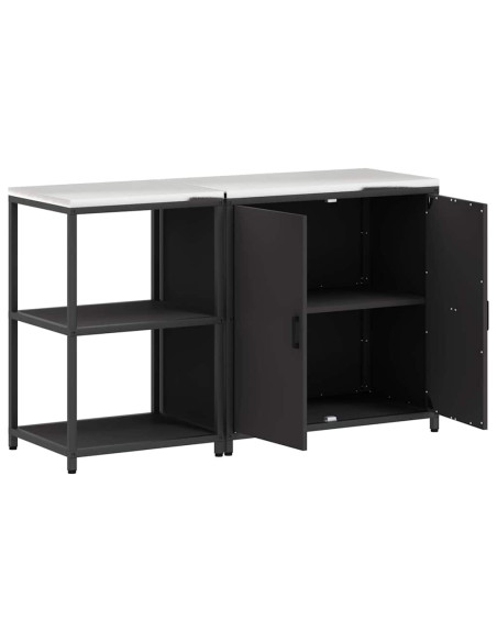 Set di Stoccaggio per Cucina 2 pcs Nero 150 x 50 x 92 cm