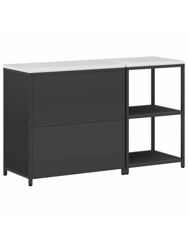 Set di Stoccaggio per Cucina con lo scaffale 2 pcs Nero