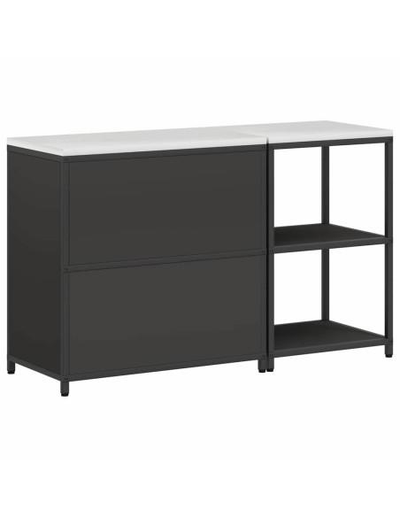 Set di Stoccaggio per Cucina 2 pcs Nero 150 x 50 x 92 cm