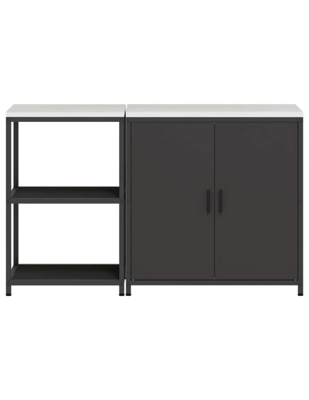 Set di Stoccaggio per Cucina 2 pcs Nero 150 x 50 x 92 cm