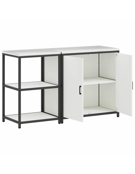 Set di Stoccaggio per Cucina 2 pcs Bianco 150 x 50 x 92 cm