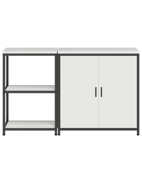 Set di Stoccaggio per Cucina 2 pcs Bianco 150 x 50 x 92 cm