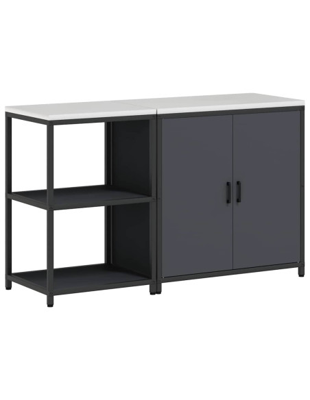 Set di Stoccaggio per Cucina 2 pcs Antracite 150 x 50 x 92 cm