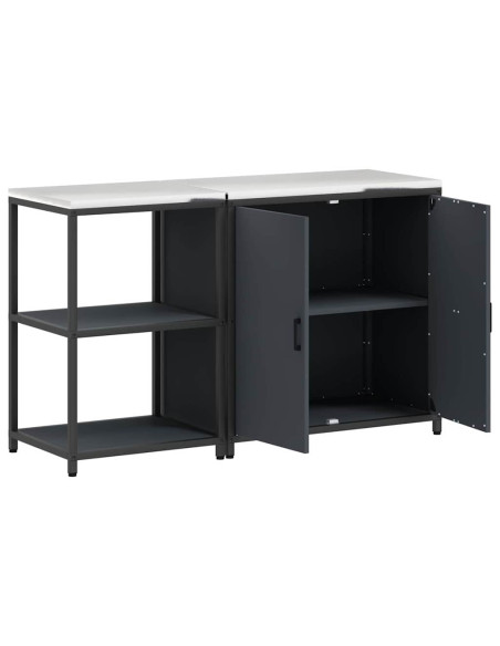 Set di Stoccaggio per Cucina 2 pcs Antracite 150 x 50 x 92 cm