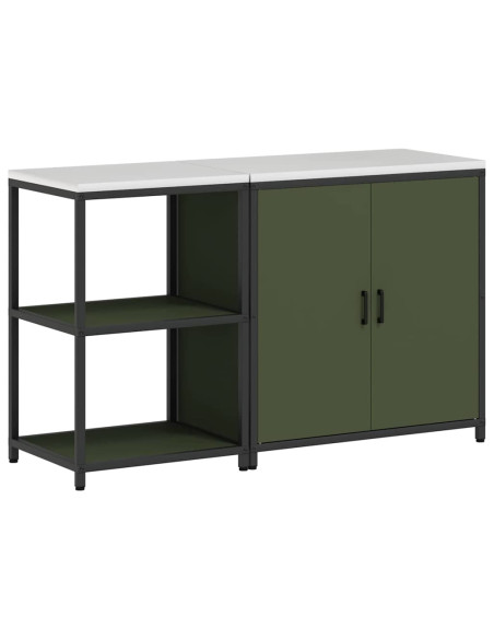 Set di Stoccaggio per Cucina 2 pcs Verde oliva 150 x 50 x 92 cm