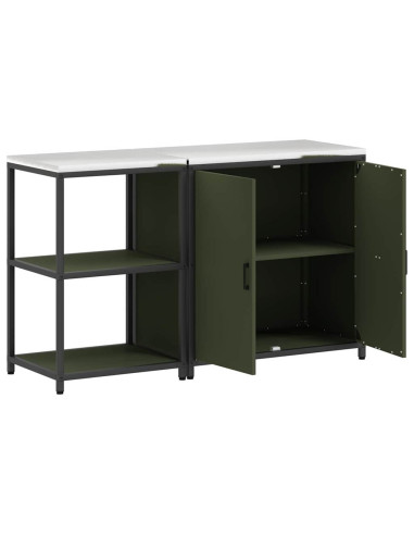 Set di Stoccaggio per Cucina con lo scaffale 2 pcs Verde oliva