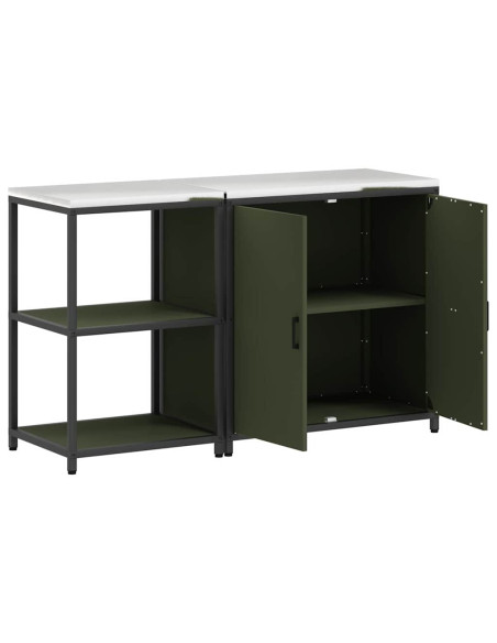 Set di Stoccaggio per Cucina con lo scaffale 2 pcs Verde oliva