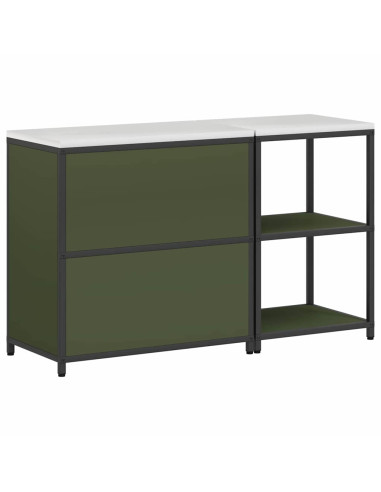 Set di Stoccaggio per Cucina con lo scaffale 2 pcs Verde oliva