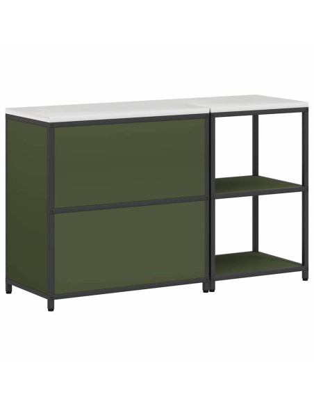 Set di Stoccaggio per Cucina 2 pcs Verde oliva 150 x 50 x 92 cm