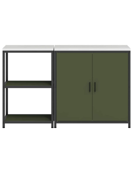 Set di Stoccaggio per Cucina 2 pcs Verde oliva 150 x 50 x 92 cm