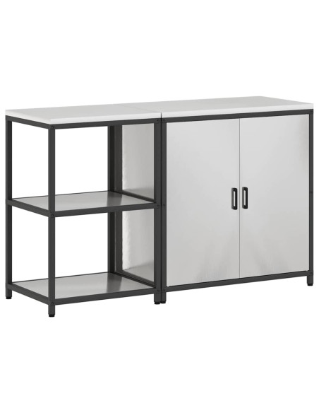 Set di Stoccaggio per Cucina 2 pcs Argento 150 x 50 x 92 cm