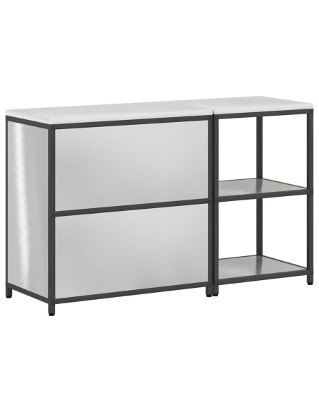 Set di Stoccaggio per Cucina 2 pcs Argento 150 x 50 x 92 cm