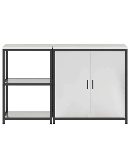 Set di Stoccaggio per Cucina 2 pcs Argento 150 x 50 x 92 cm