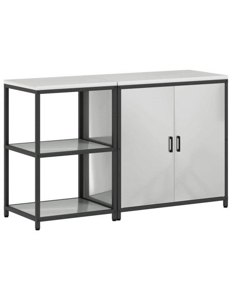 Set di Stoccaggio per Cucina 2 pcs Argento 150 x 50 x 92 cm