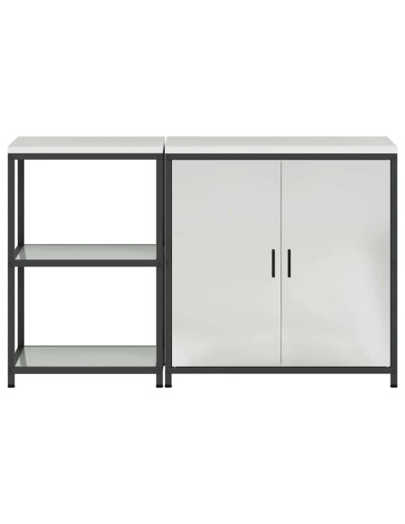 Set di Stoccaggio per Cucina 2 pcs Argento 150 x 50 x 92 cm