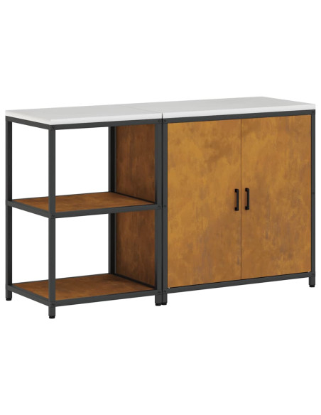 Set di Stoccaggio per Cucina con lo scaffale 2 pcs Ruggine