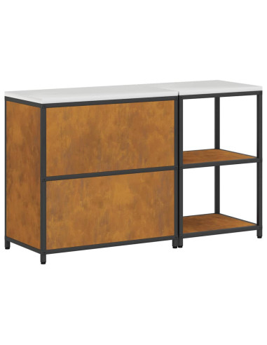 Set di Stoccaggio per Cucina con lo scaffale 2 pcs Ruggine