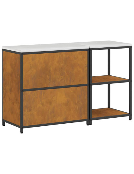 Set di Stoccaggio per Cucina con lo scaffale 2 pcs Ruggine