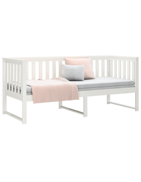 Dormeuse senza Materasso Bianca 80x200 cm Legno Massello Pino