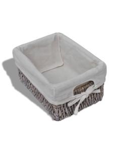 Struttura in Legno con 4 Cestini Intrecciati Marrone