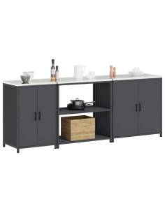 Set di Stoccaggio per Cucina Altro 3 pcs Antracite Acciaio