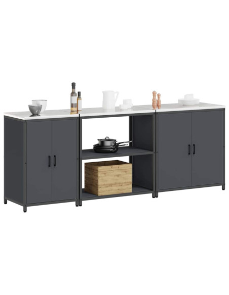 Set di Stoccaggio per Cucina 3 pcs Antracite 210 x 50 x 92 cm