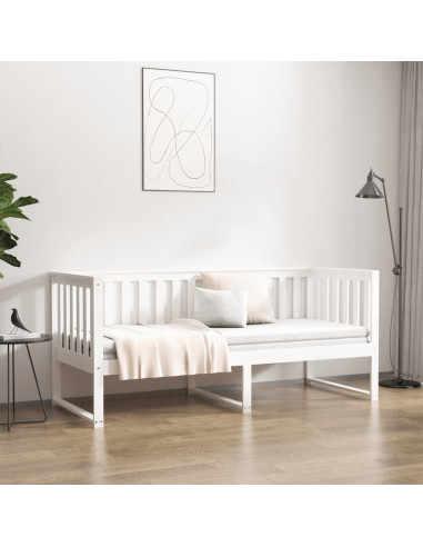 Dormeuse senza Materasso Bianca 80x200 cm Legno Massello Pino