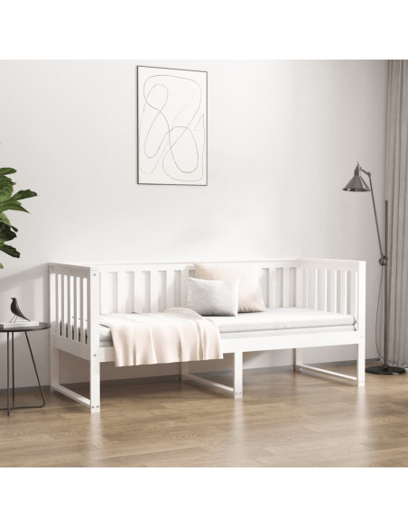 Dormeuse senza Materasso Bianca 80x200 cm Legno Massello Pino