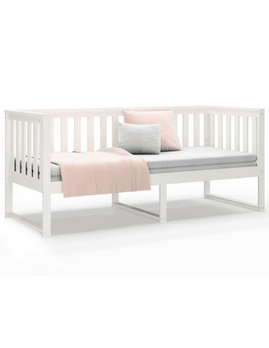 Dormeuse senza Materasso Bianca 80x200 cm Legno Massello Pino