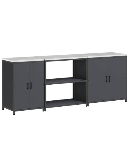 Set di Stoccaggio per Cucina 3 pcs Antracite 210 x 50 x 92 cm