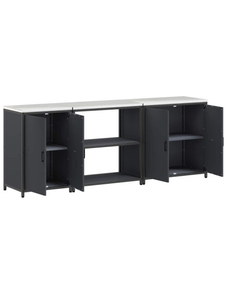 Set di Stoccaggio per Cucina 3 pcs Antracite 210 x 50 x 92 cm